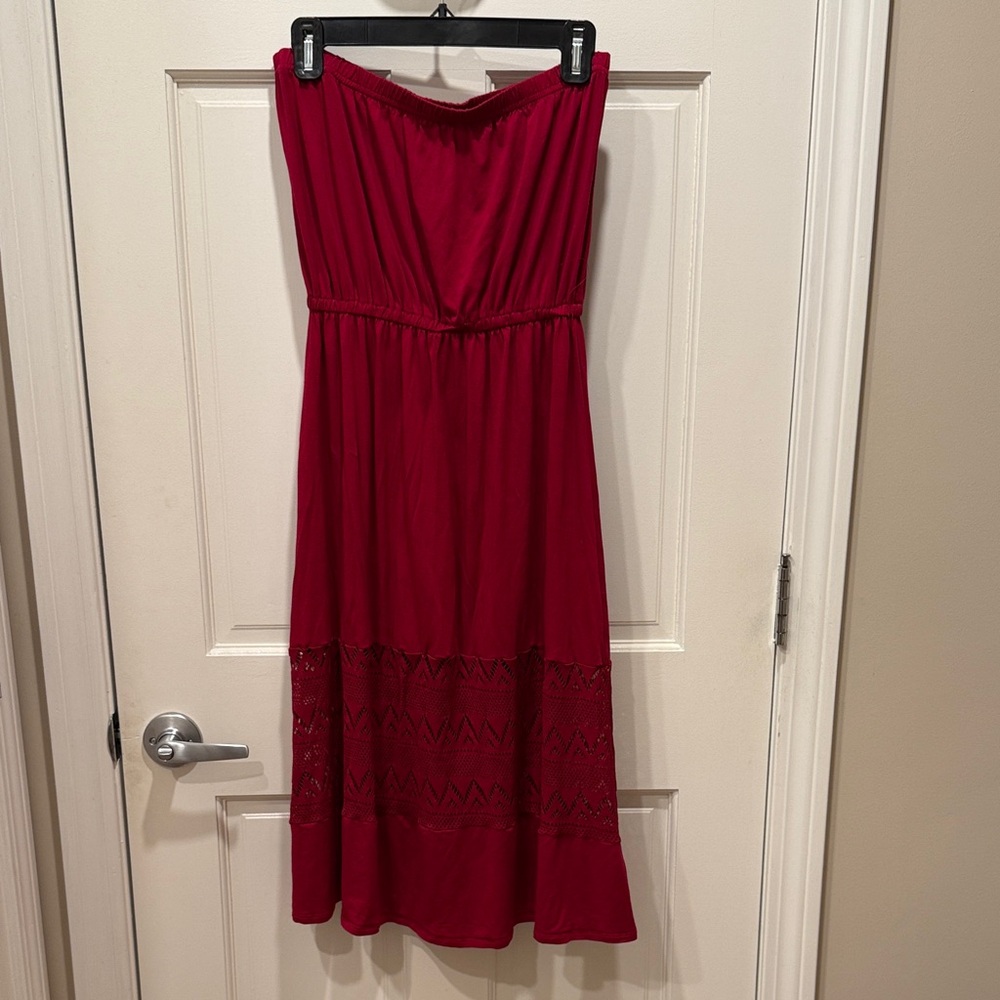 Jessica Simpson Strapless Red Dress